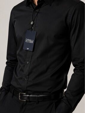 Cavalli Class Black Small- Medium Dress Shirt